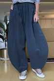Made in Italy Cooper Needlecord Classic Barrel Leg Pant Charcoal